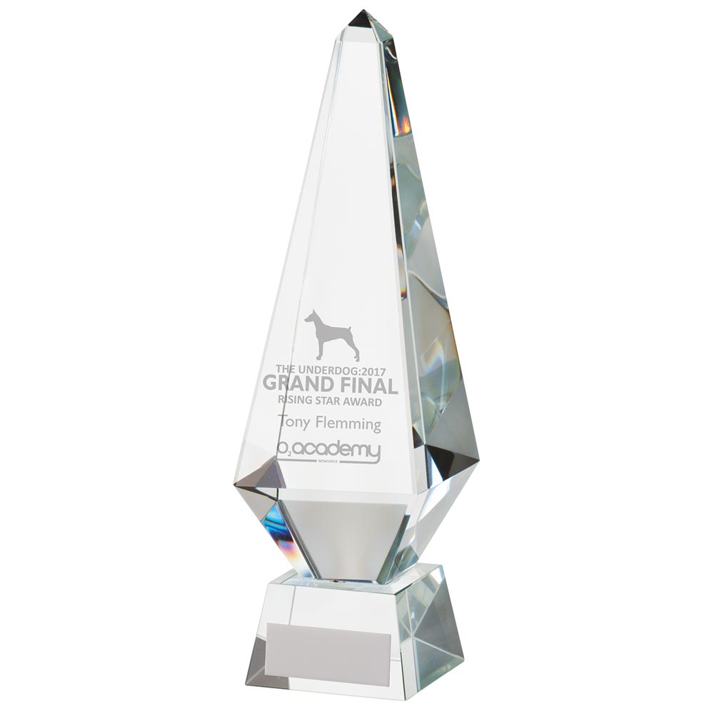 Monument Crystal Obelisk Award 260mm  (70mm Thick)