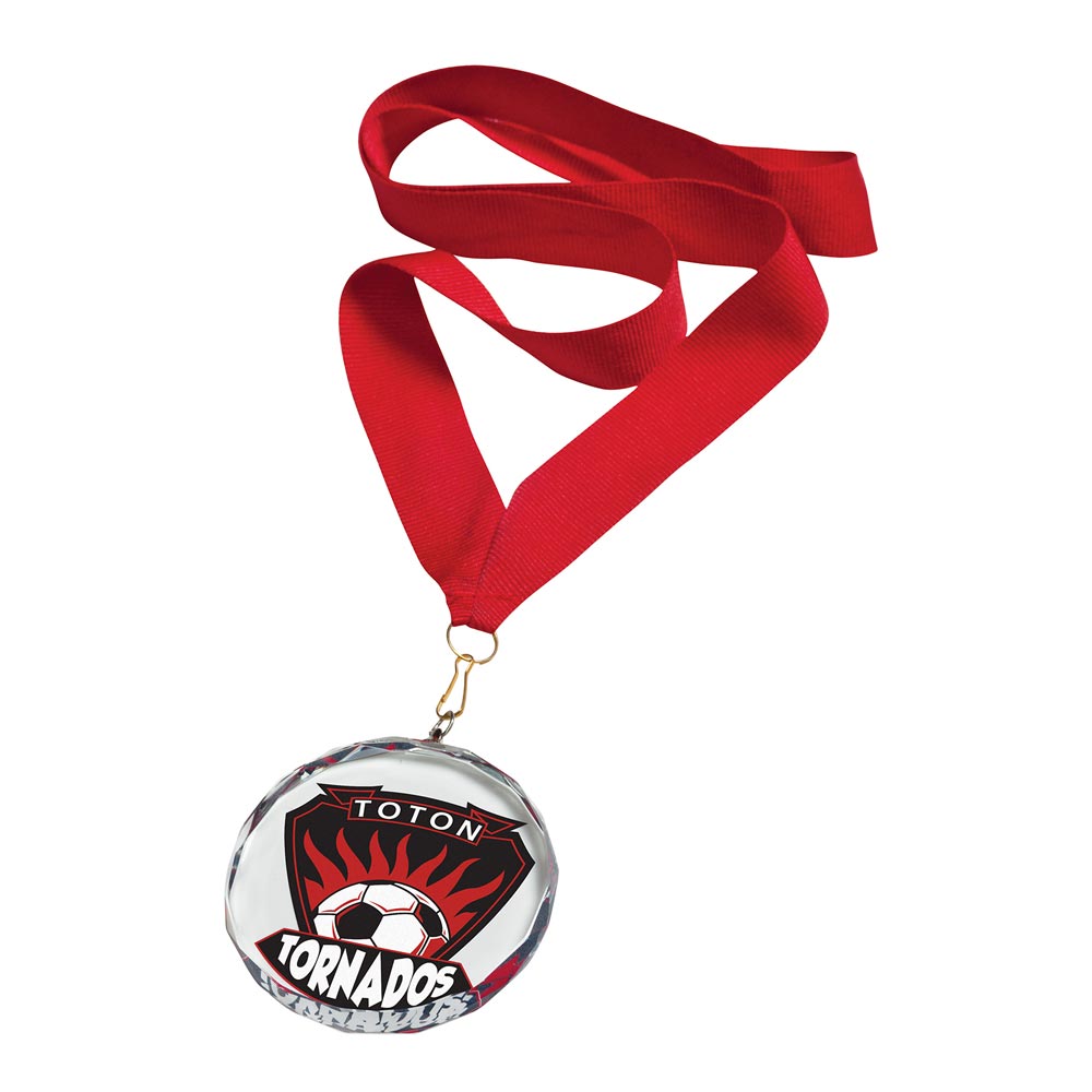 Imperial Clear Glass Medal 70mm  (5mm Thick)