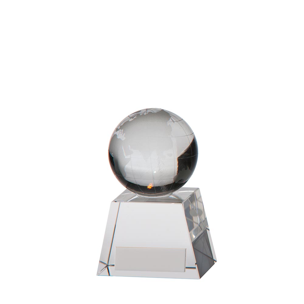 Voyager Globe Crystal Award 95mm  (40mm Thick)