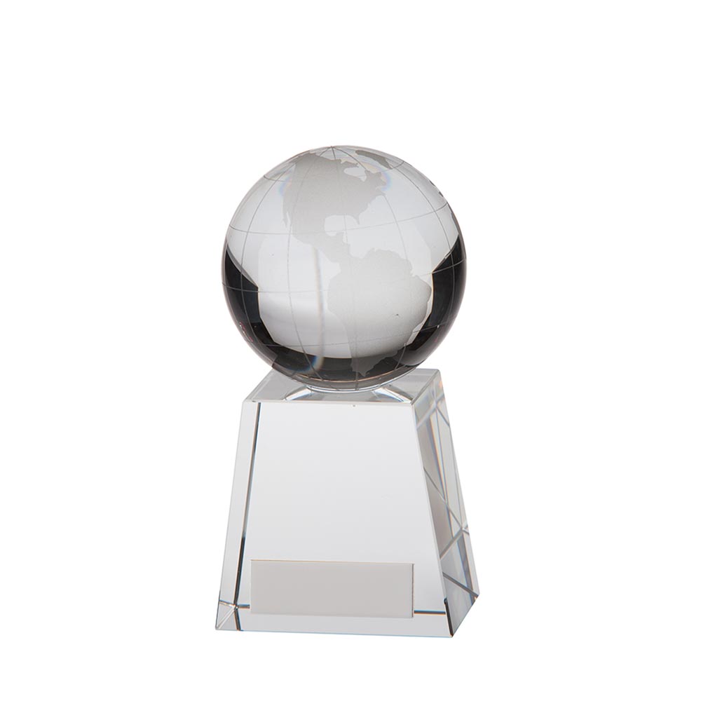 Voyager Globe Crystal Award 125mm  (40mm Thick)