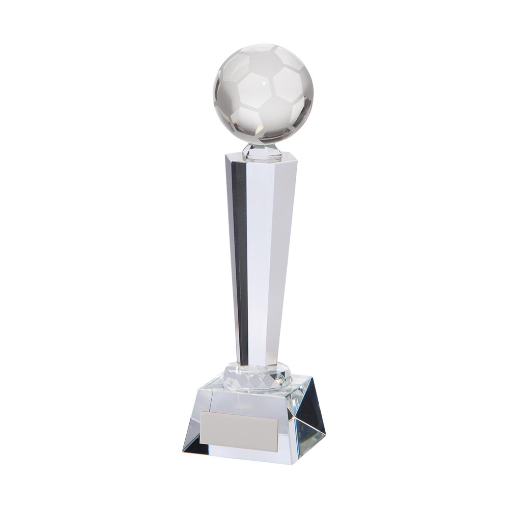 Interceptor Football Crystal Award 240mm  (60mm Thick)