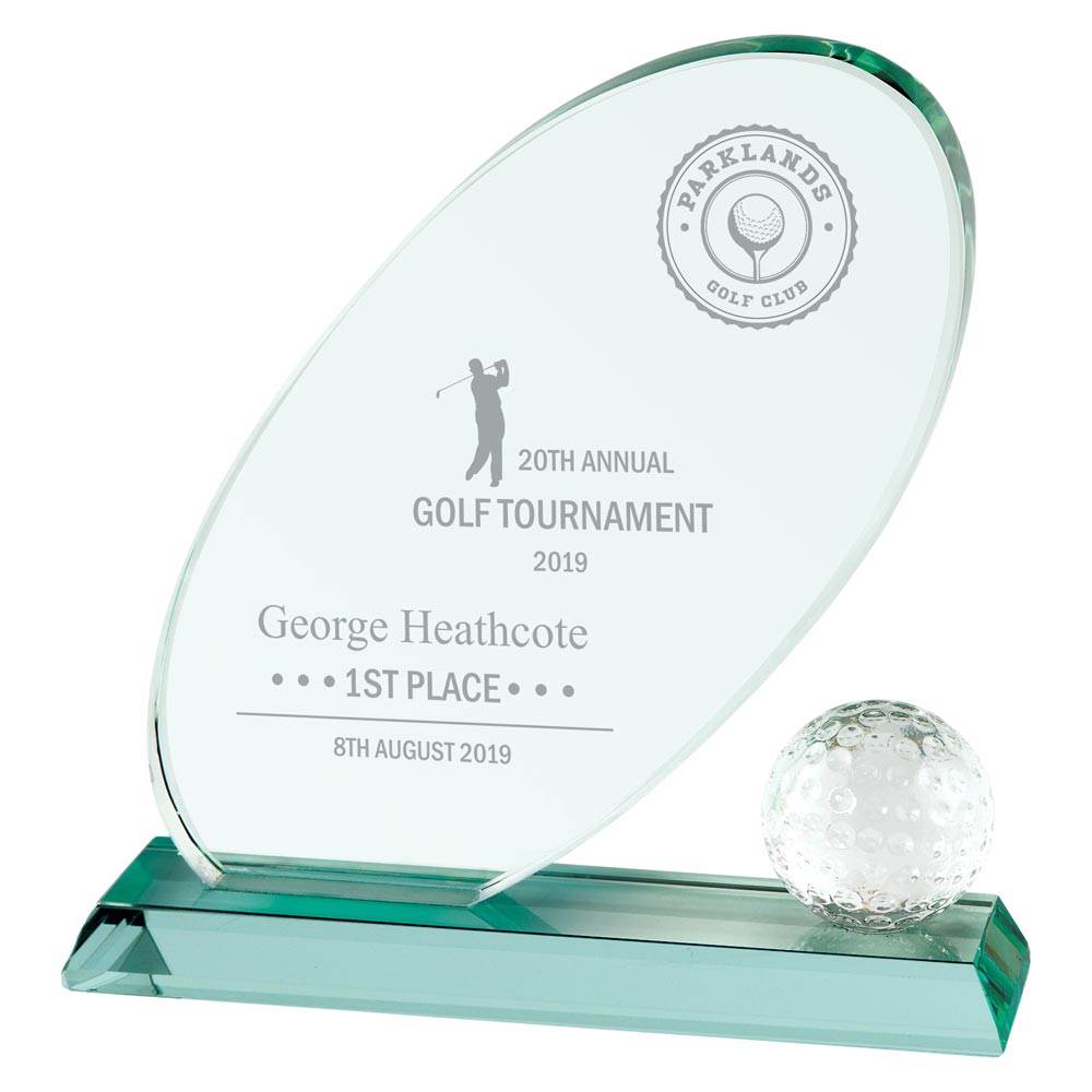 Muirfield Jade Glass Award 195mm  (20mm Thick)