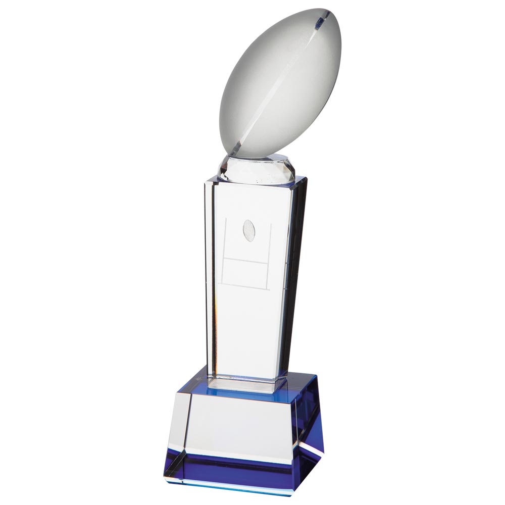 Tribute Rugby Crystal Award 185mm  (50mm Thick)