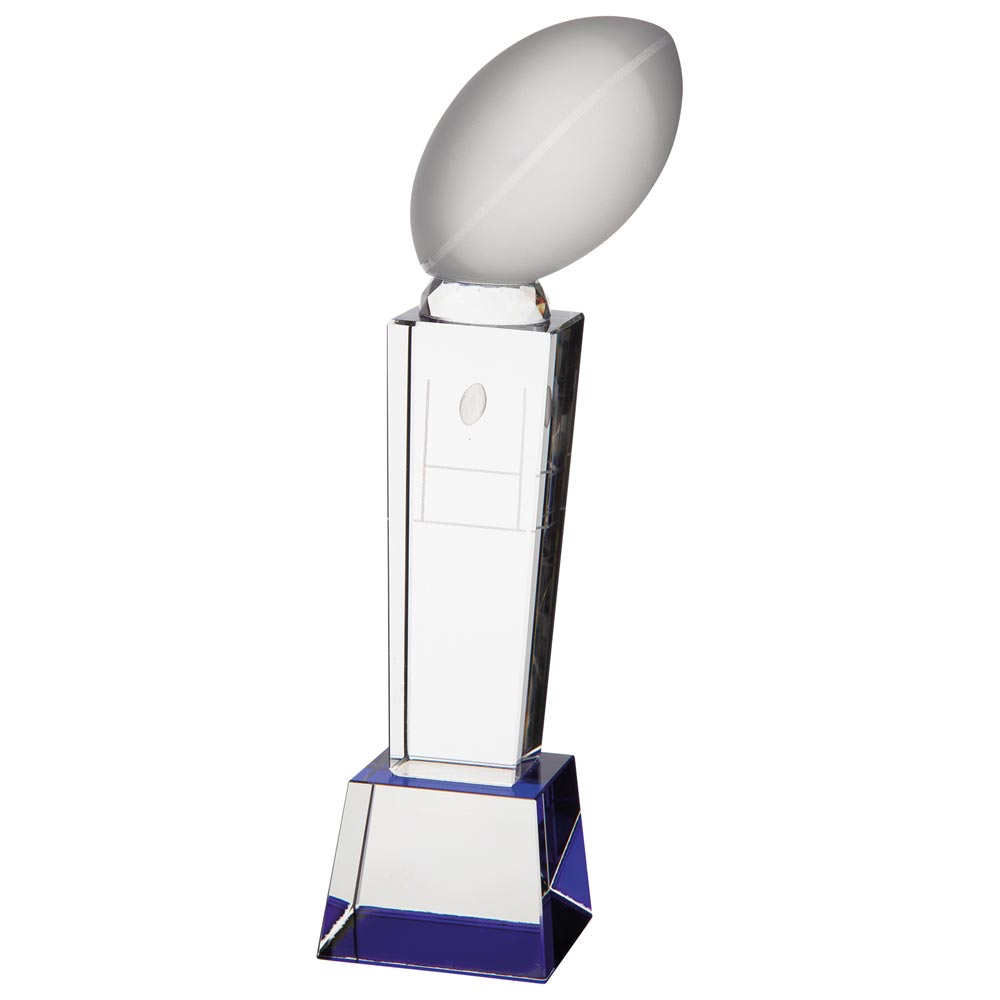Tribute Rugby Crystal Award 230mm  (60mm Thick)