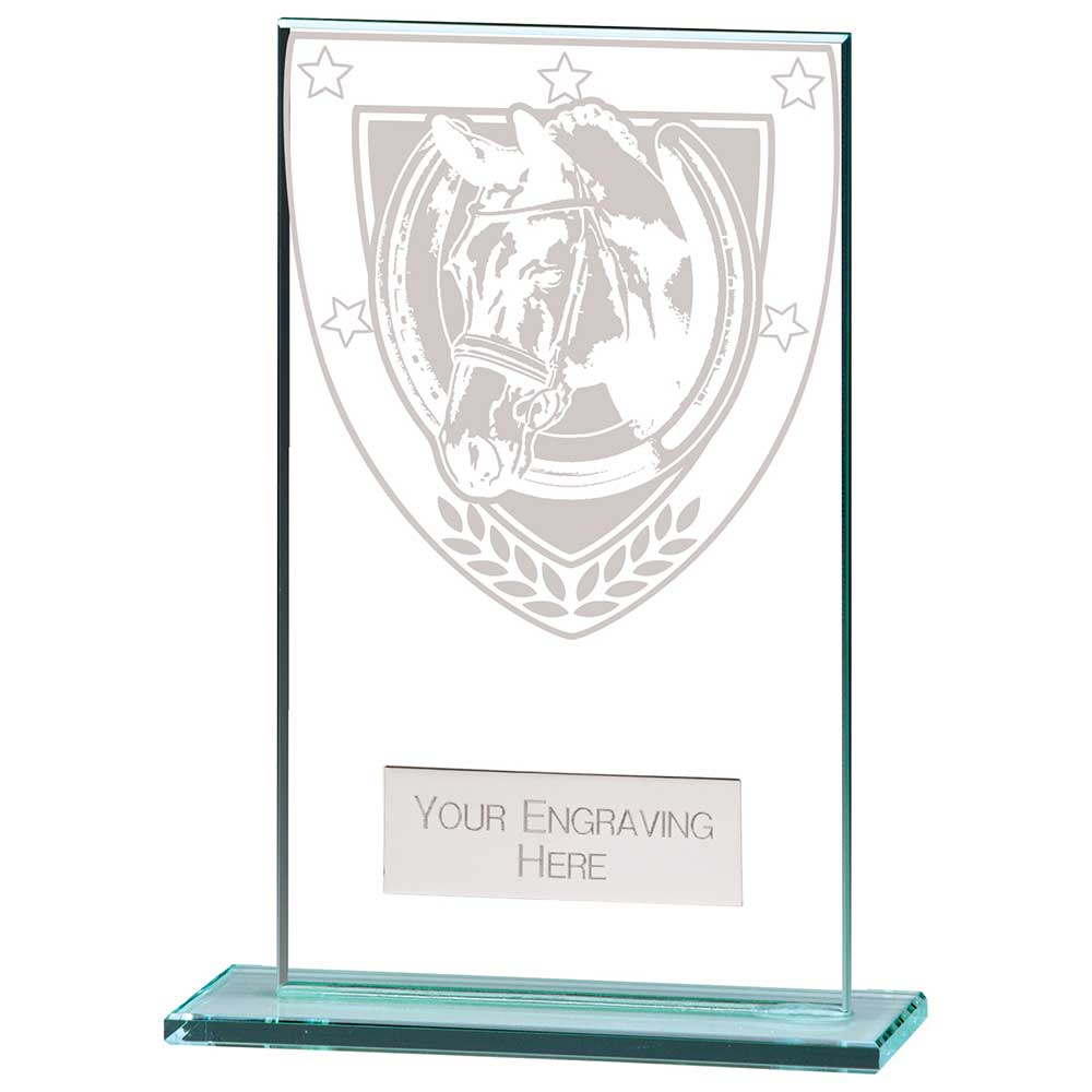 Millennium Equestrian Jade Glass Award 140mm