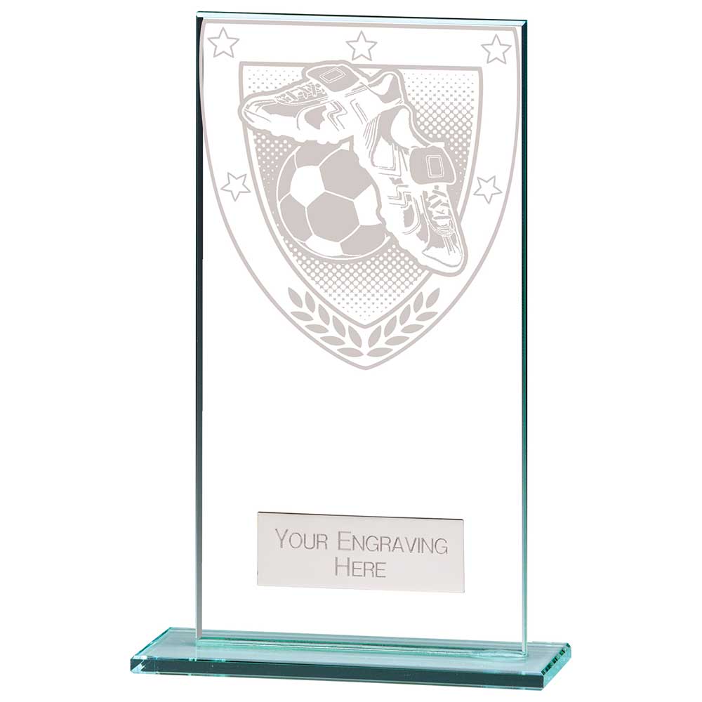 Millennium Football Boot & Ball Jade Glass Award 160mm