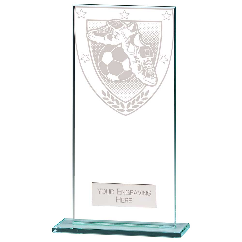 Millennium Football Boot & Ball Jade Glass Award 180mm