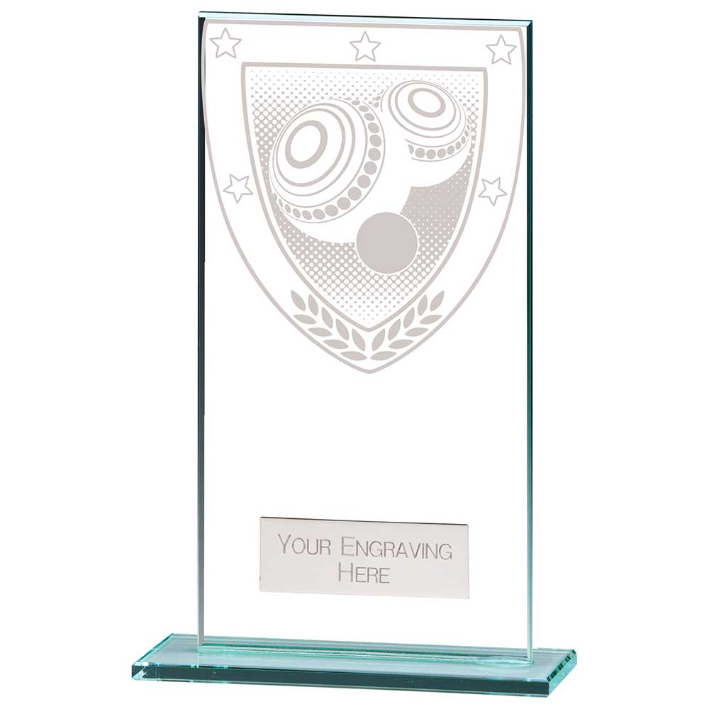 Millennium Lawn Bowls Jade Glass Award 160mm