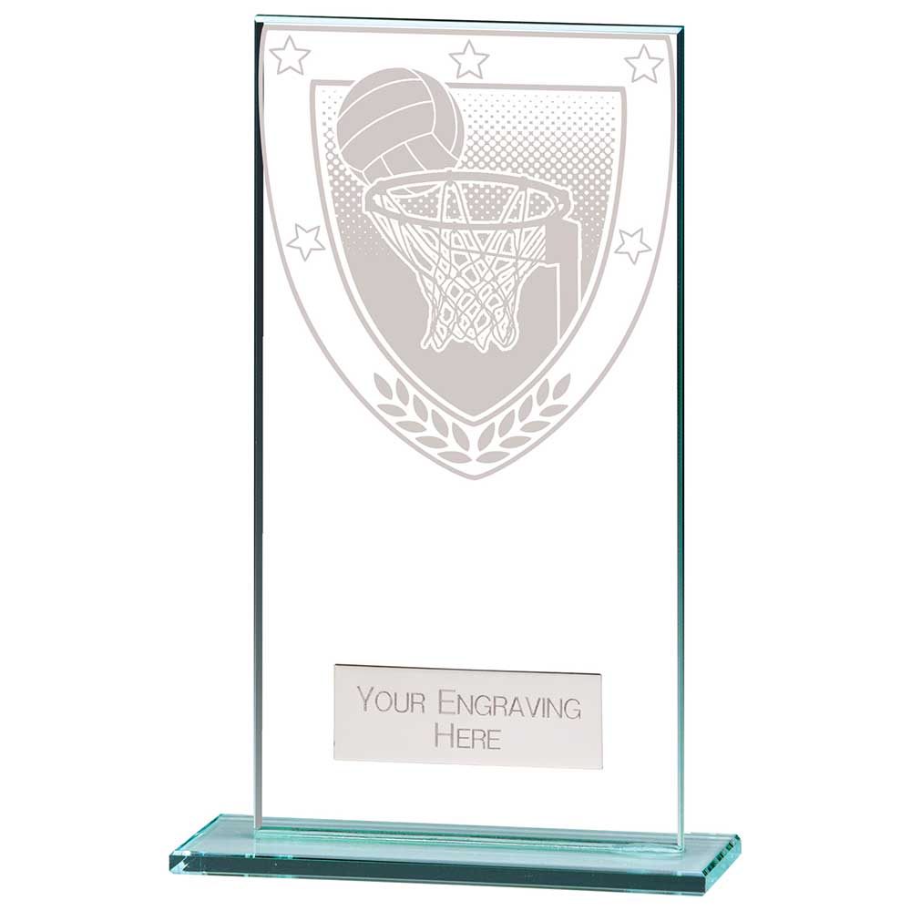 Millennium Netball Jade Glass Award 160mm