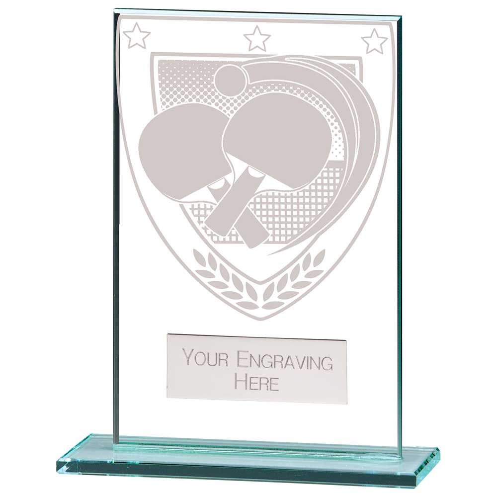 Millennium Table Tennis Jade Glass Award 125mm