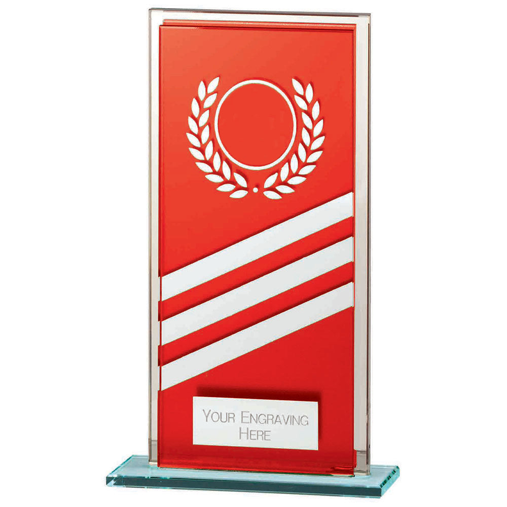 Talisman Multisport Mirror Glass Award Red & Silver 160mm (8mm Thick)