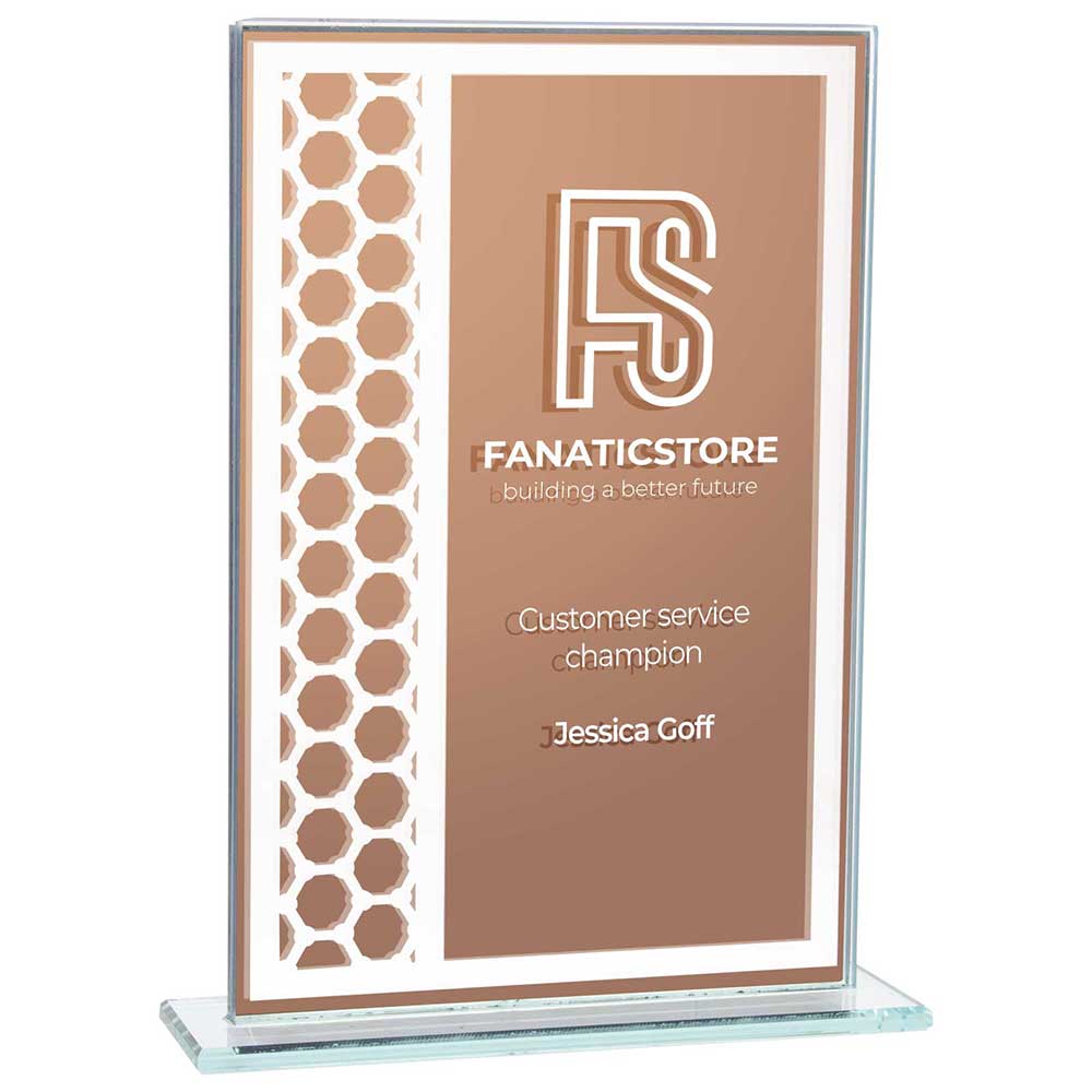 Titanium Mirrored Glass Award Bronze 180mm (8mm Thick)