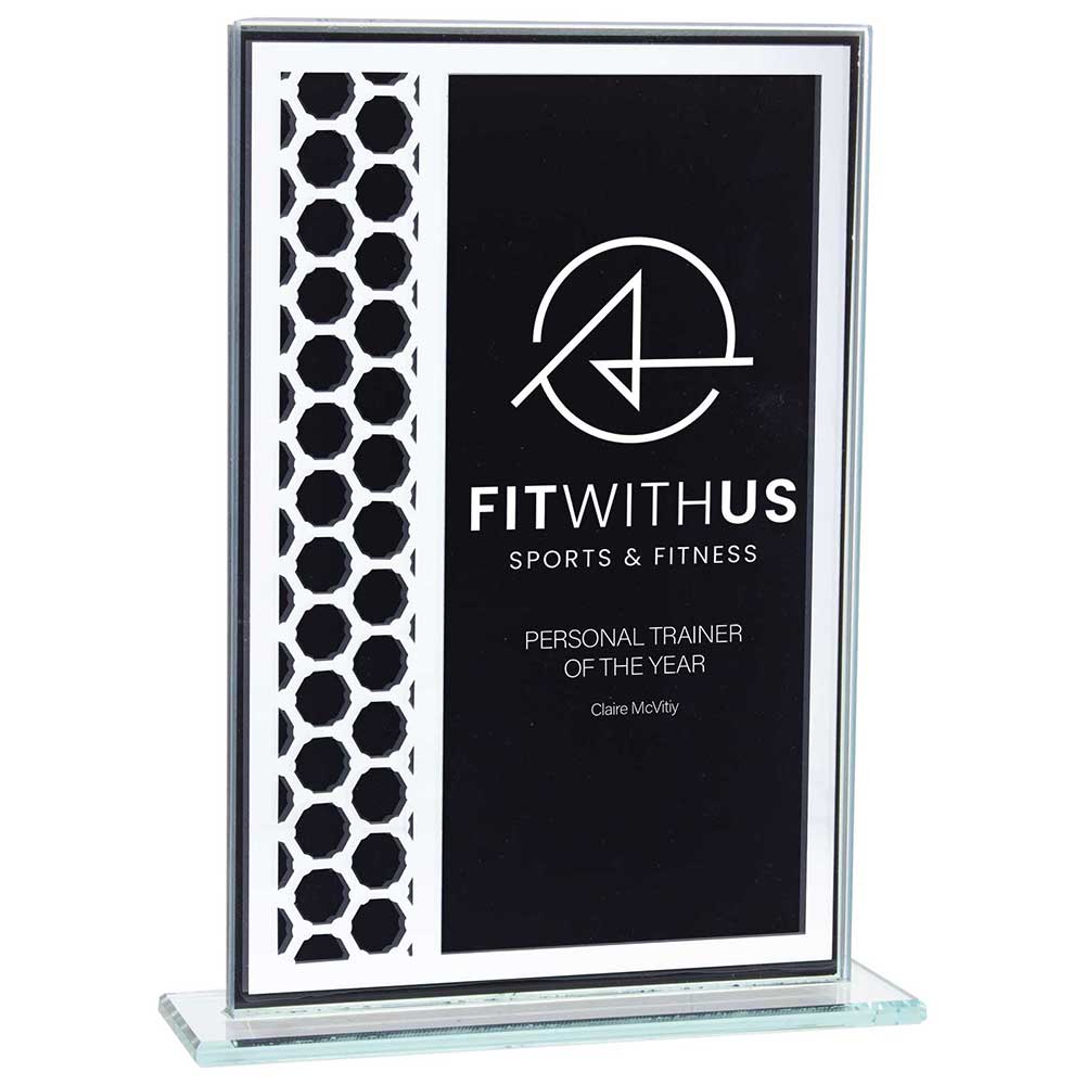 Titanium Mirrored Glass Award Black 160mm (8mm Thick)
