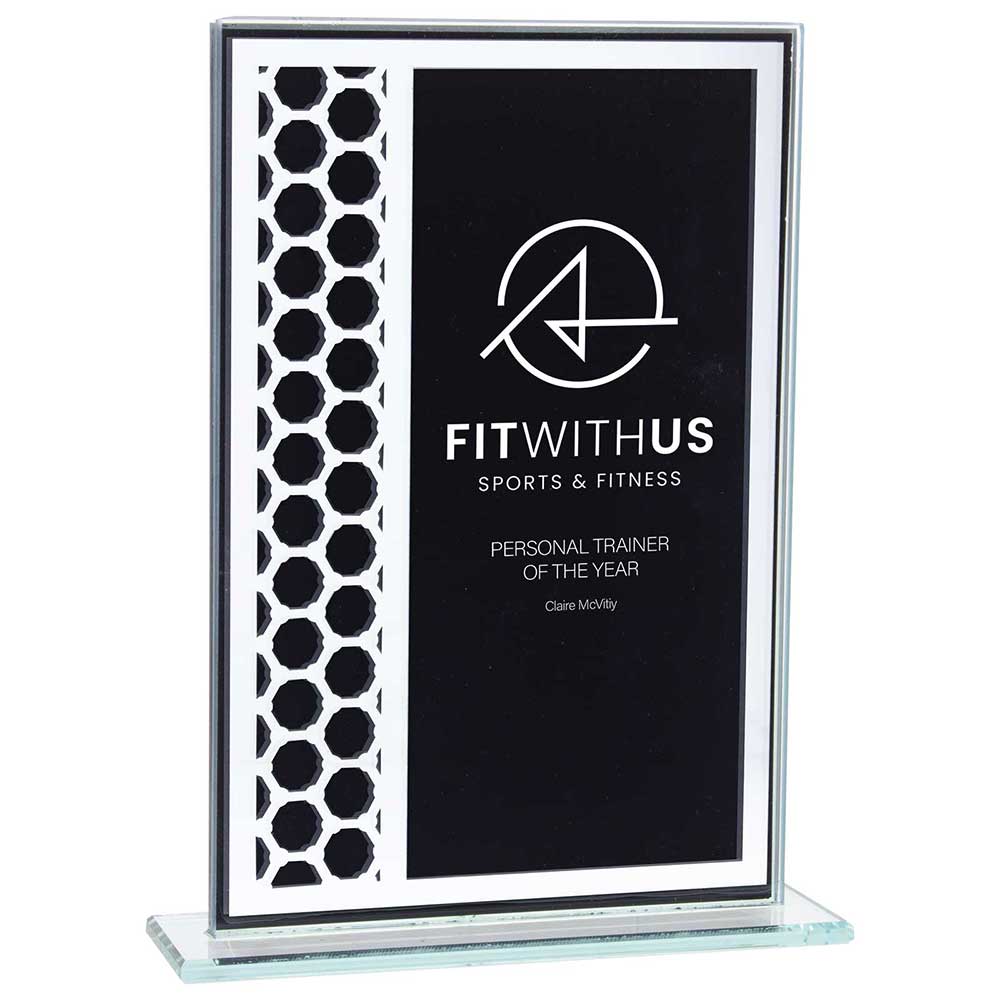 Titanium Mirrored Glass Award Black 180mm (8mm Thick)