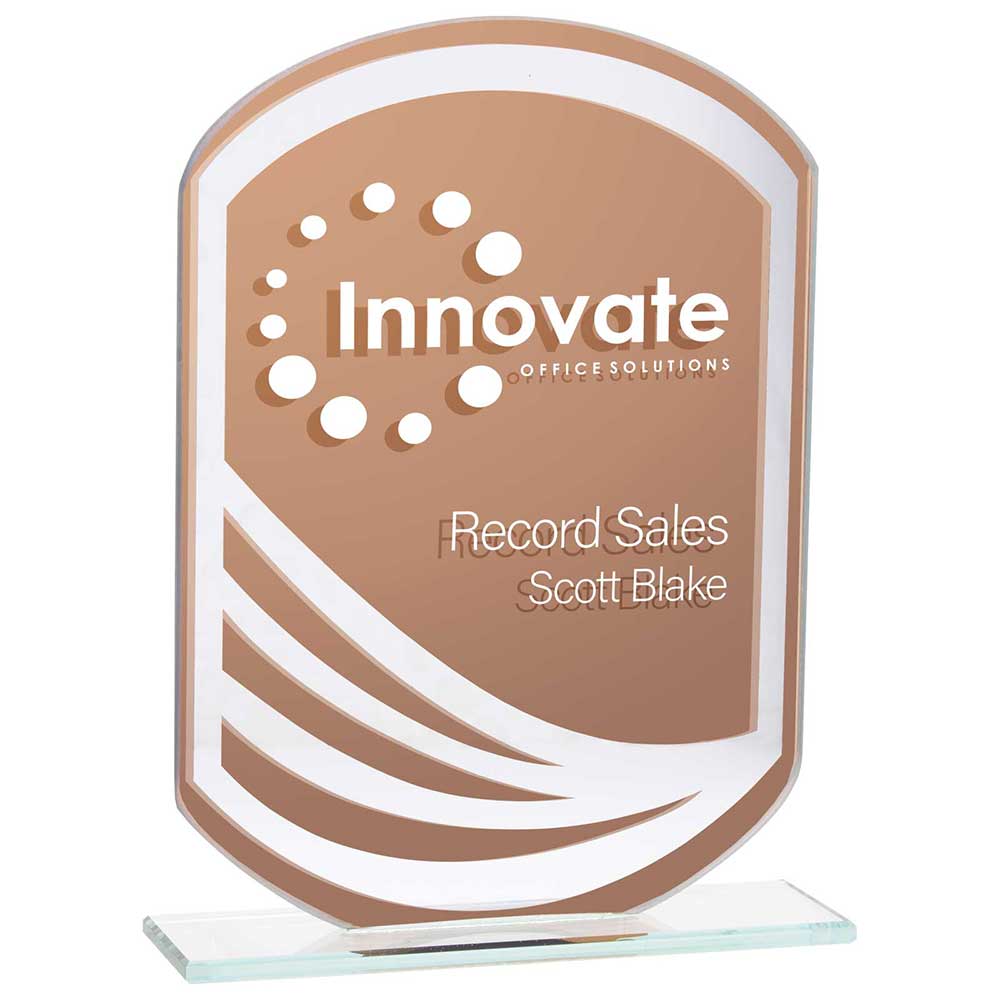 Argon Mirrored Glass Award Bronze 160mm (8mm Thick)