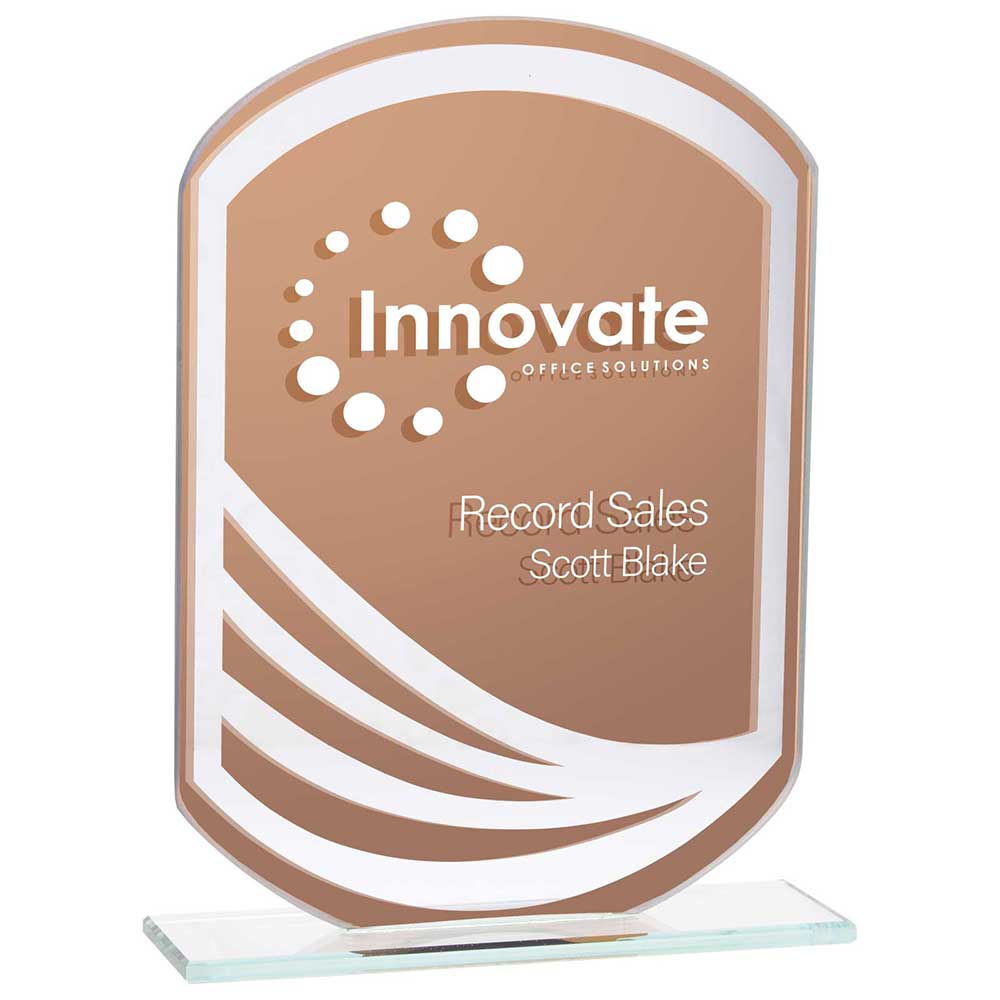 Argon Mirrored Glass Award Bronze 180mm (8mm Thick)