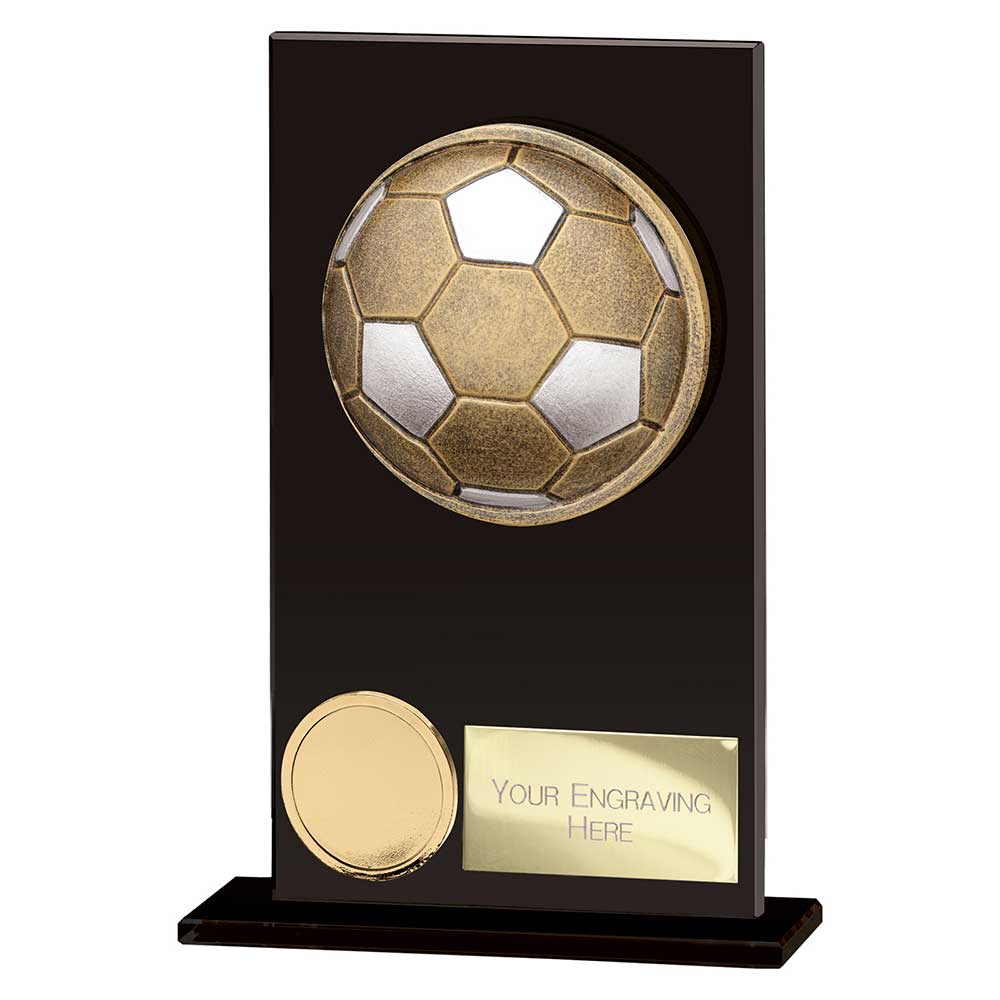 Ikon Hero Football Glass Award Jet Black 140mm