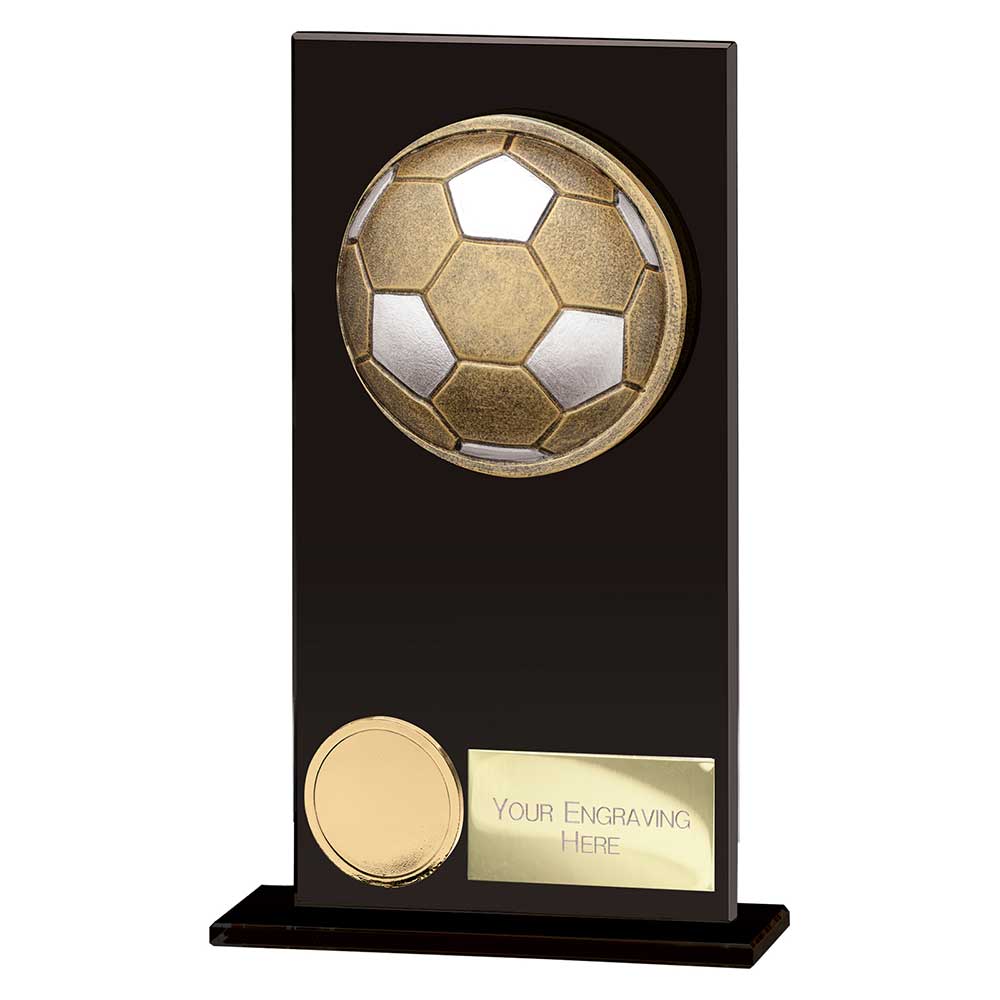 Ikon Hero Football Glass Award Jet Black 160mm