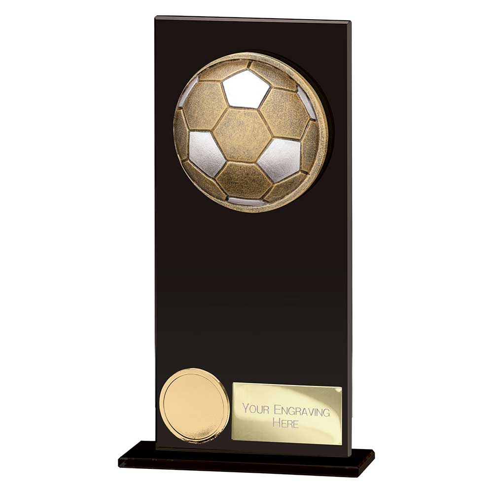 Ikon Hero Football Glass Award Jet Black 180mm