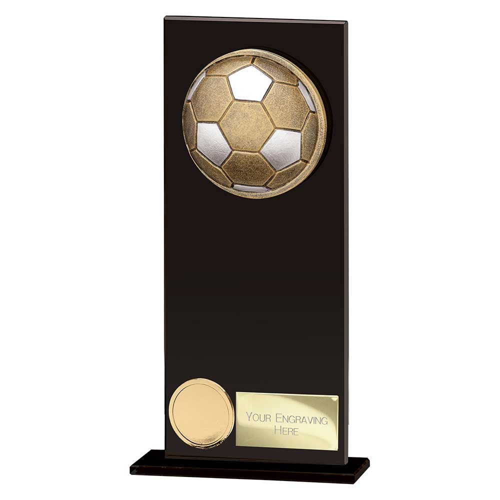 Ikon Hero Football Glass Award Jet Black 200mm