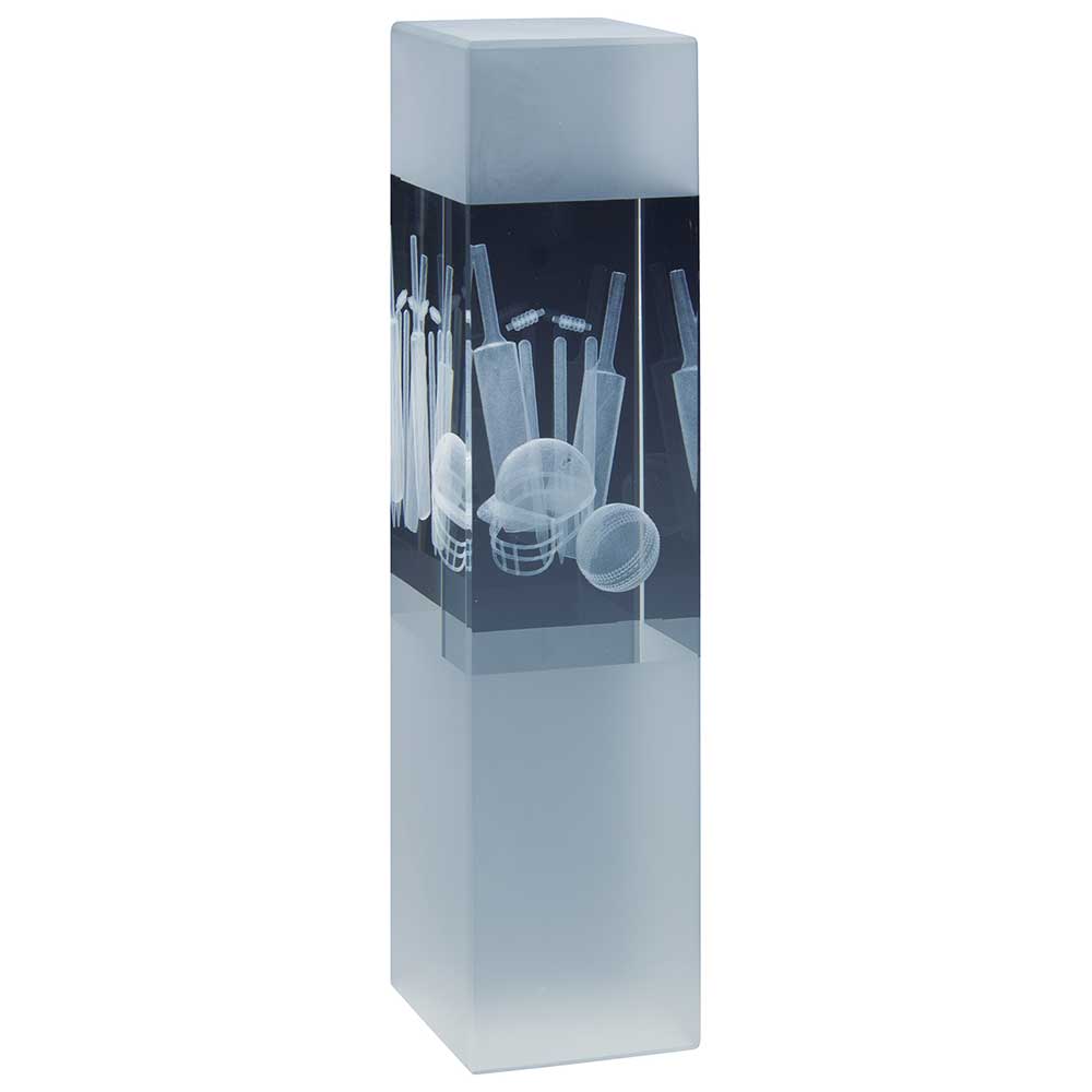 Arctic Blast Cricket Crystal Award 190mm  (50mm Thick)