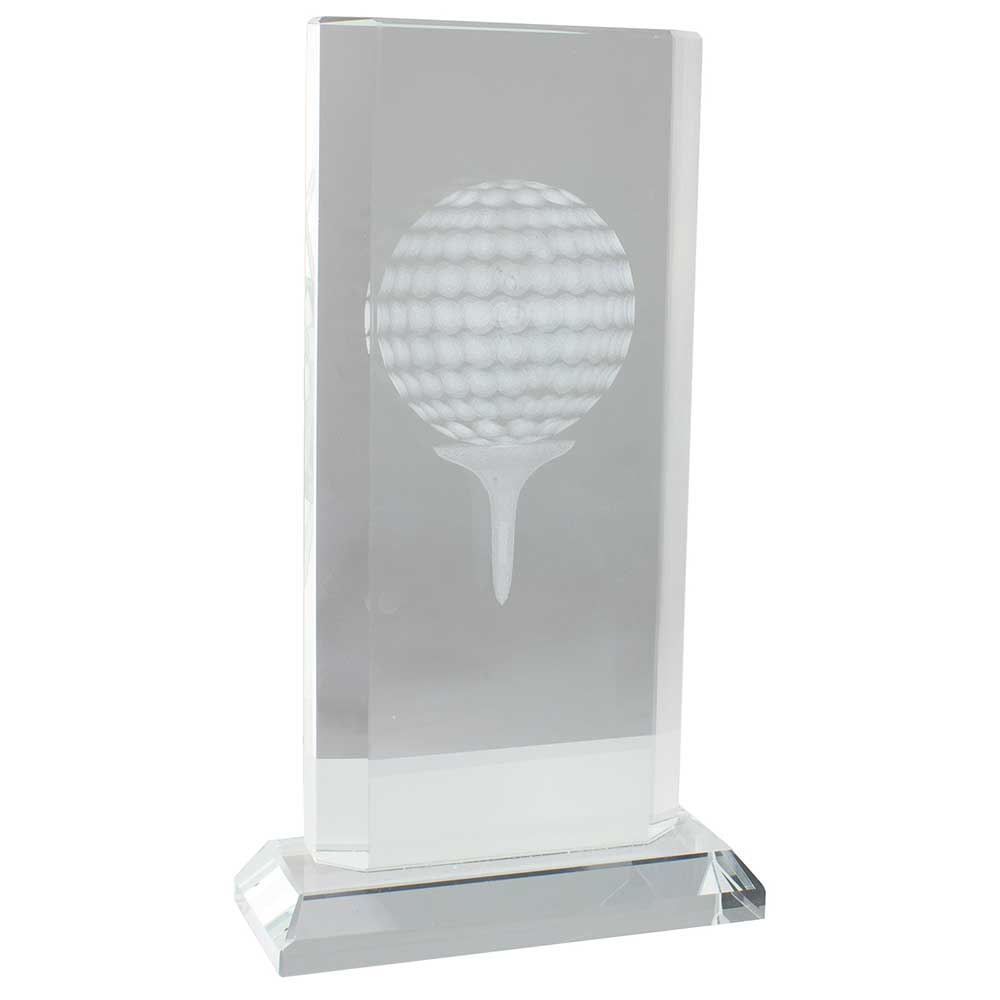 Motivation Golf Crystal Award 185mm  (20mm Thick)