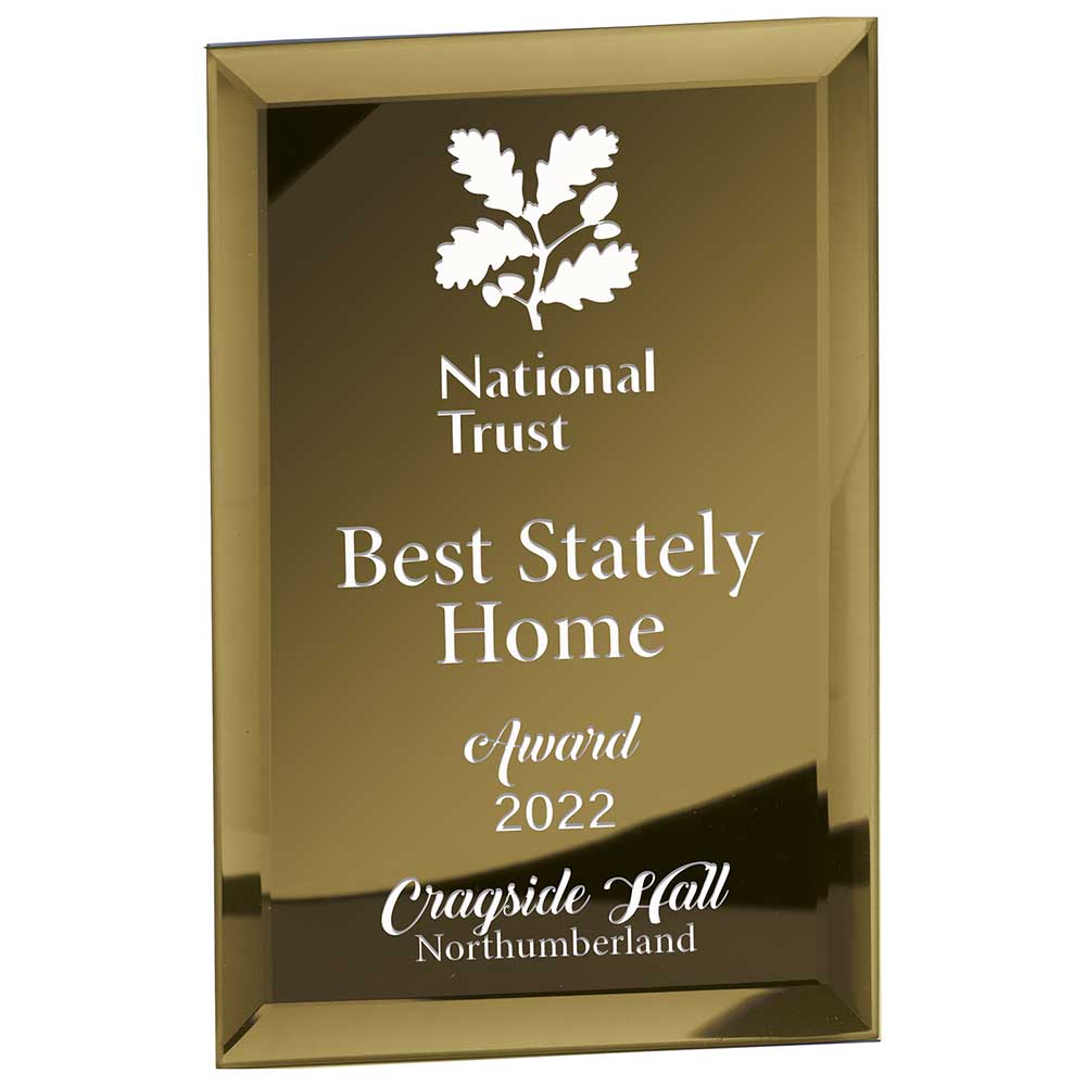 Mirage Gold Mirrored Glass Plaque 180mm (5mm Thick)