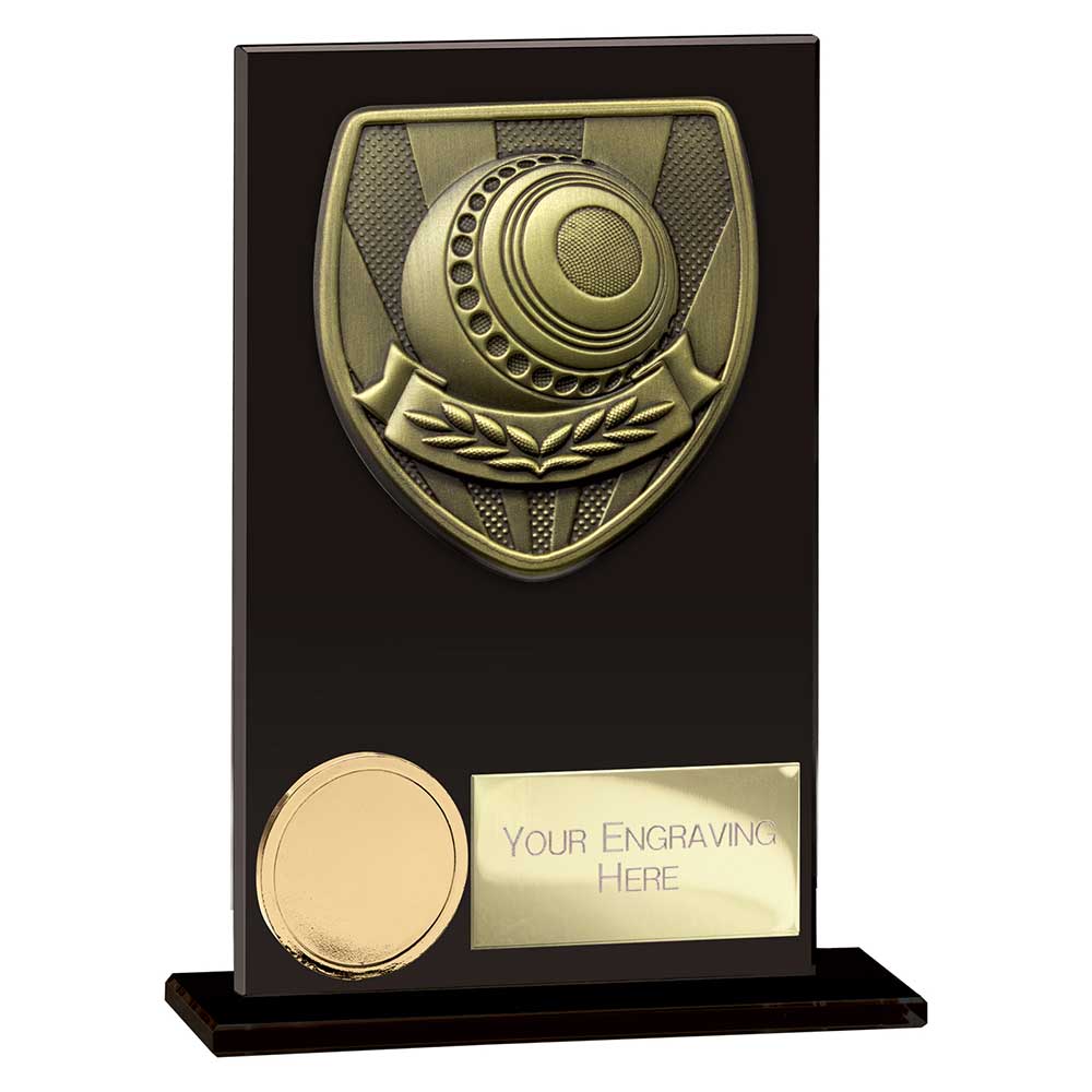 Cobra Lawn Bowls Glass Award Jet Black 125mm
