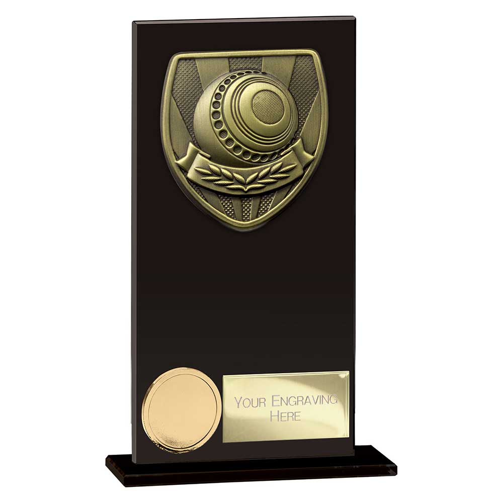 Cobra Lawn Bowls Glass Award Jet Black 160mm