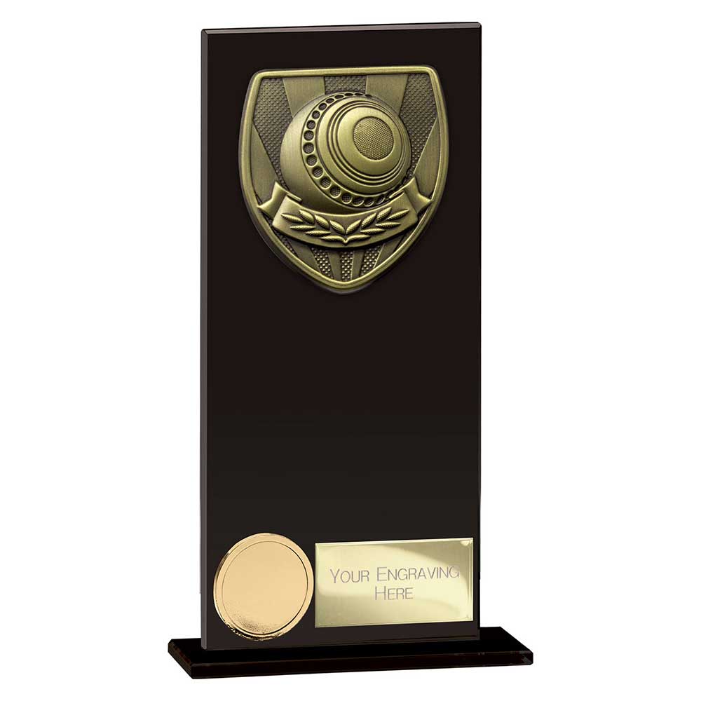 Cobra Lawn Bowls Glass Award Jet Black 180mm