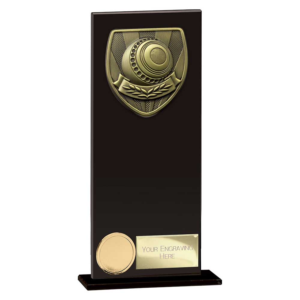Cobra Lawn Bowls Glass Award Jet Black 200mm