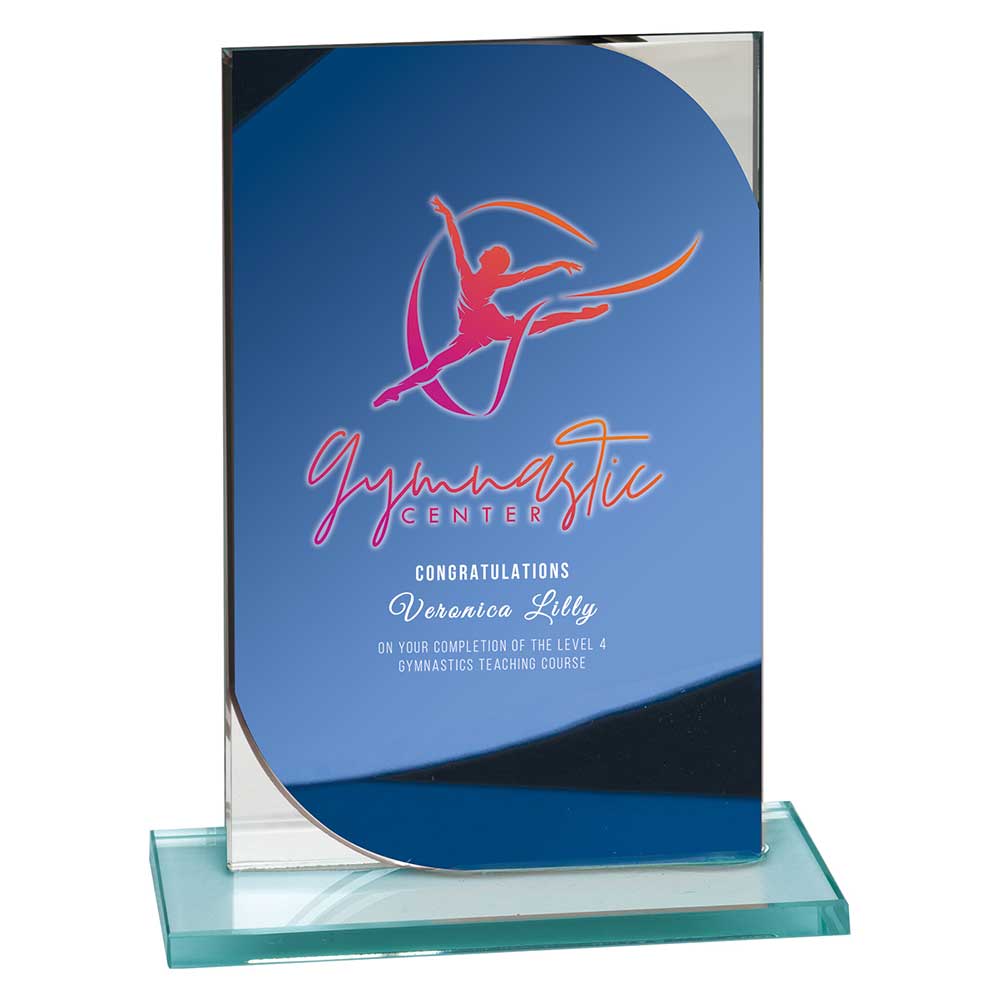 Seismic Multisport Mirror Glass Award Blue & Silver 150mm (8mm Thick)