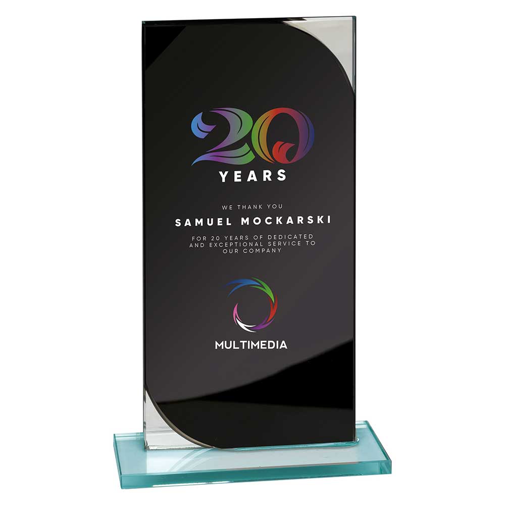 Seismic Multisport Mirror Glass Award Black & Silver 190mm (8mm Thick)