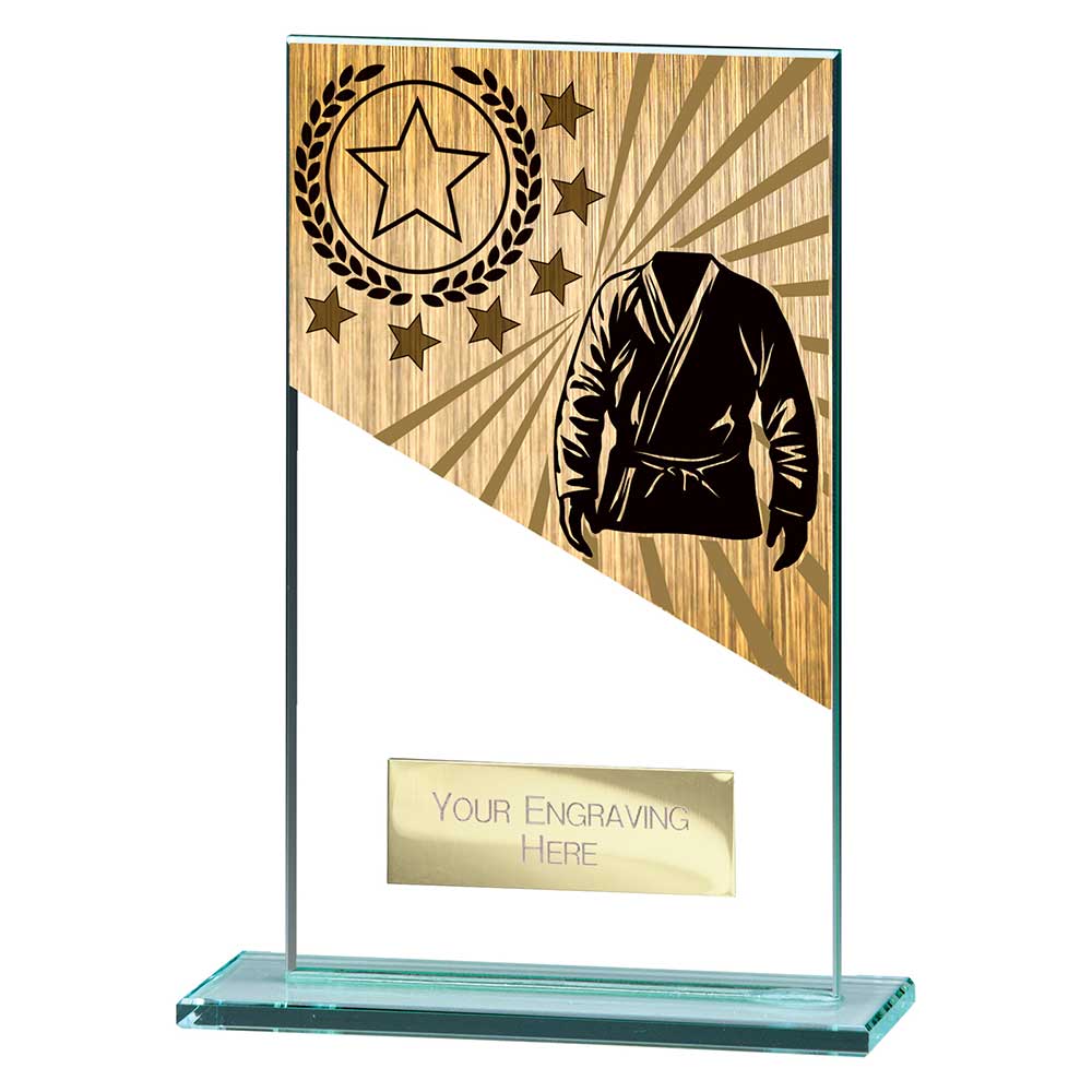 Mustang Martial Arts Jade Glass Award 140mm