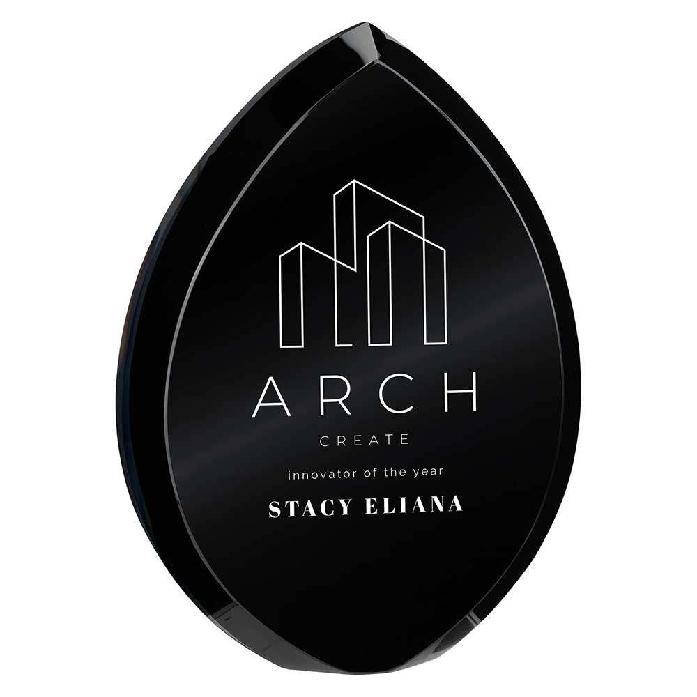 Supremacy Crystal Award Carbon Black 160mm (30mm Thick)