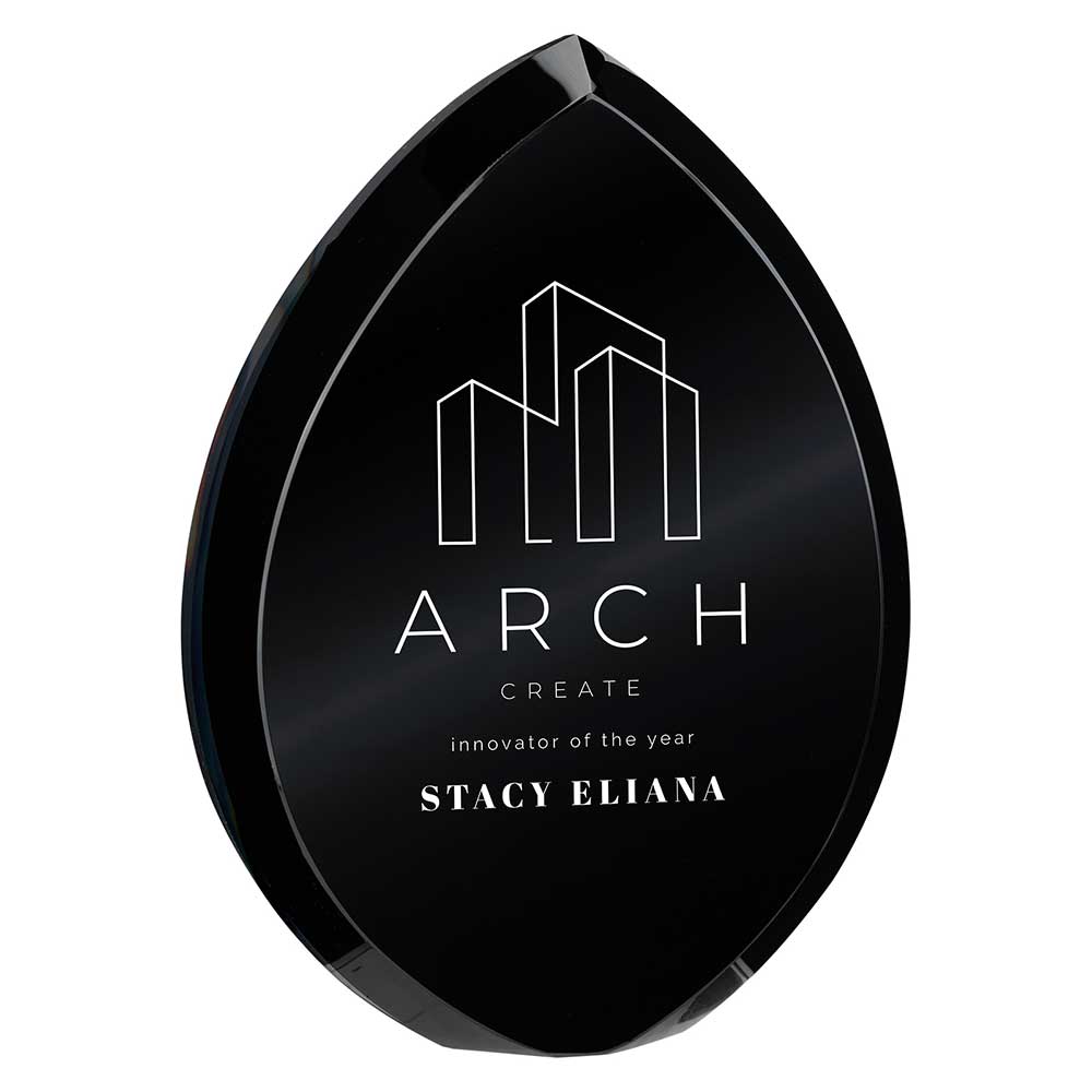 Supremacy Crystal Award Carbon Black 180mm (30mm Thick)