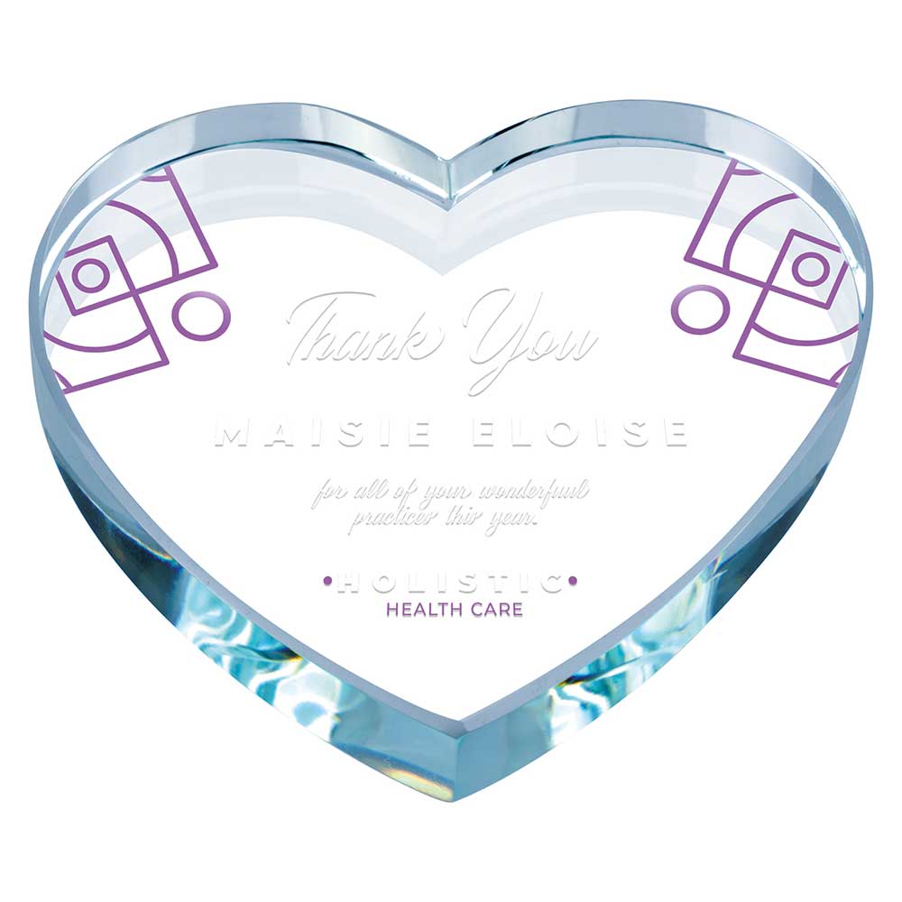 Valentine Glass Paperweight 100mm  (15mm Thick)