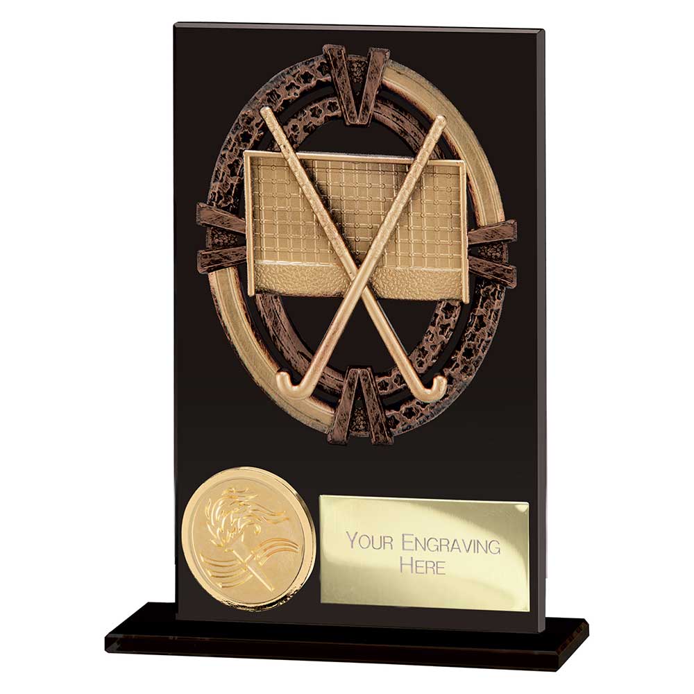 Maverick Hero Field Hockey Glass Award Jet Black 125mm