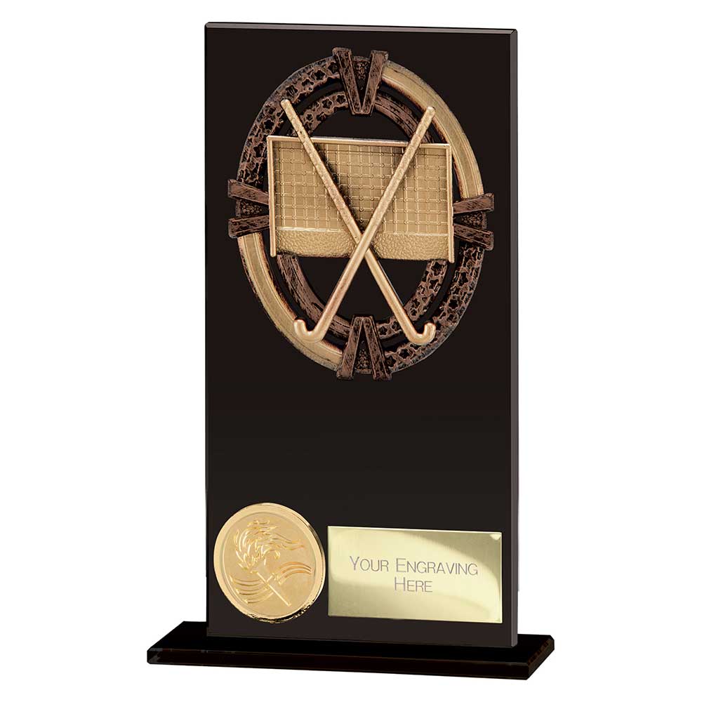 Maverick Hero Field Hockey Glass Award Jet Black 160mm