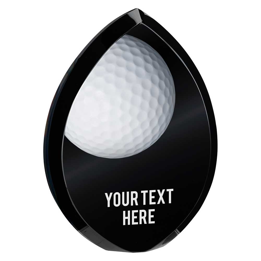 Supremacy Golf Ball Glass Award Black 160mm (30mm Thick)