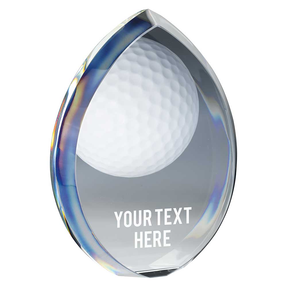 Supremacy Golf Ball Glass Award Clear 160mm  (30mm Thick)