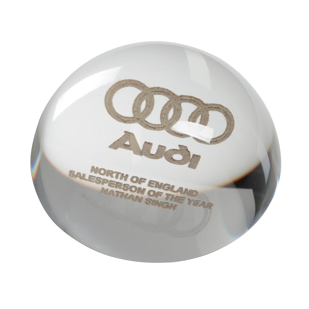 Durham Dome Crystal Paperweight 80mm  (80mm Thick)