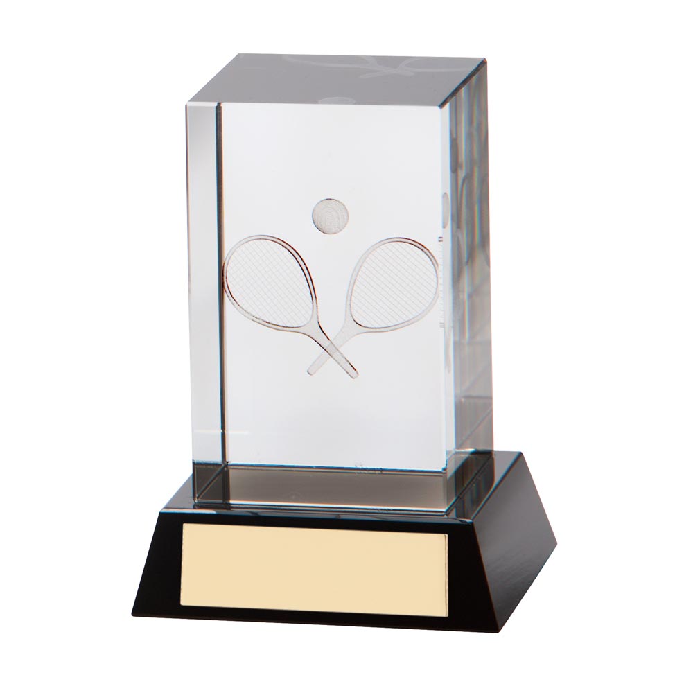 Conquest Tennis 3D Crystal Award 90mm (60mm Thick)