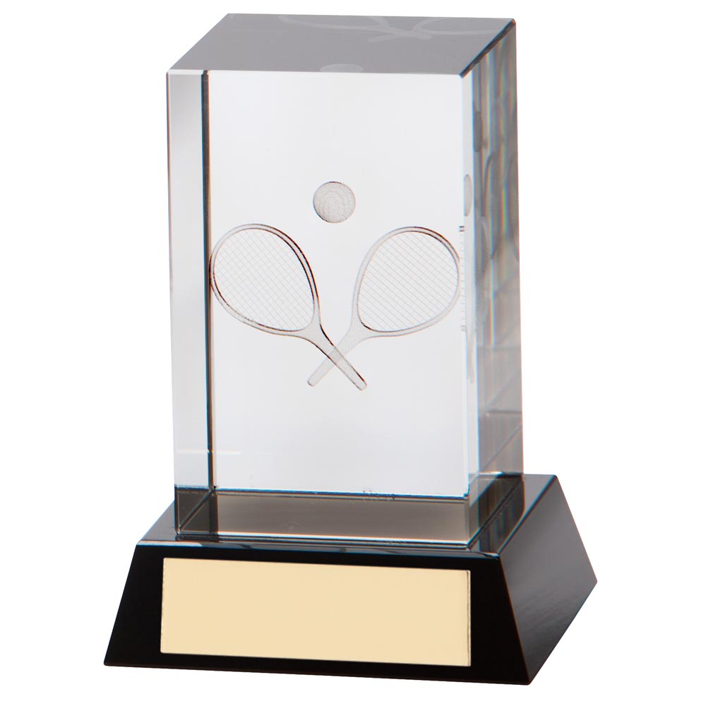 Conquest Tennis 3D Crystal Award 100mm (70mm Thick)