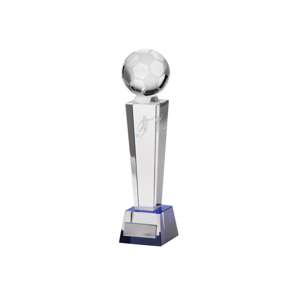 Legend Tower Crystal Football Award 180mm  (50mm Thick)