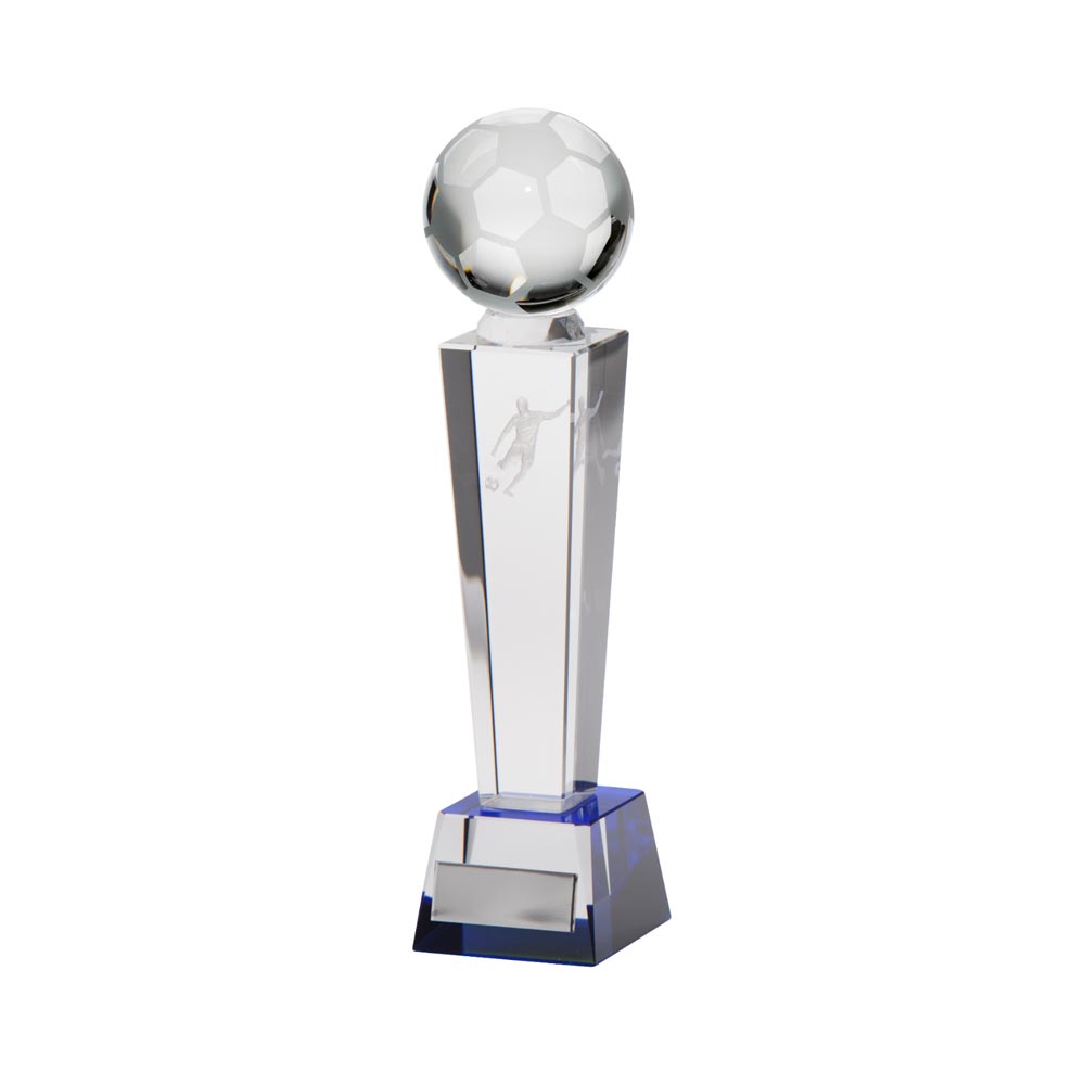 Legend Tower Crystal Football Award 220mm  (50mm Thick)