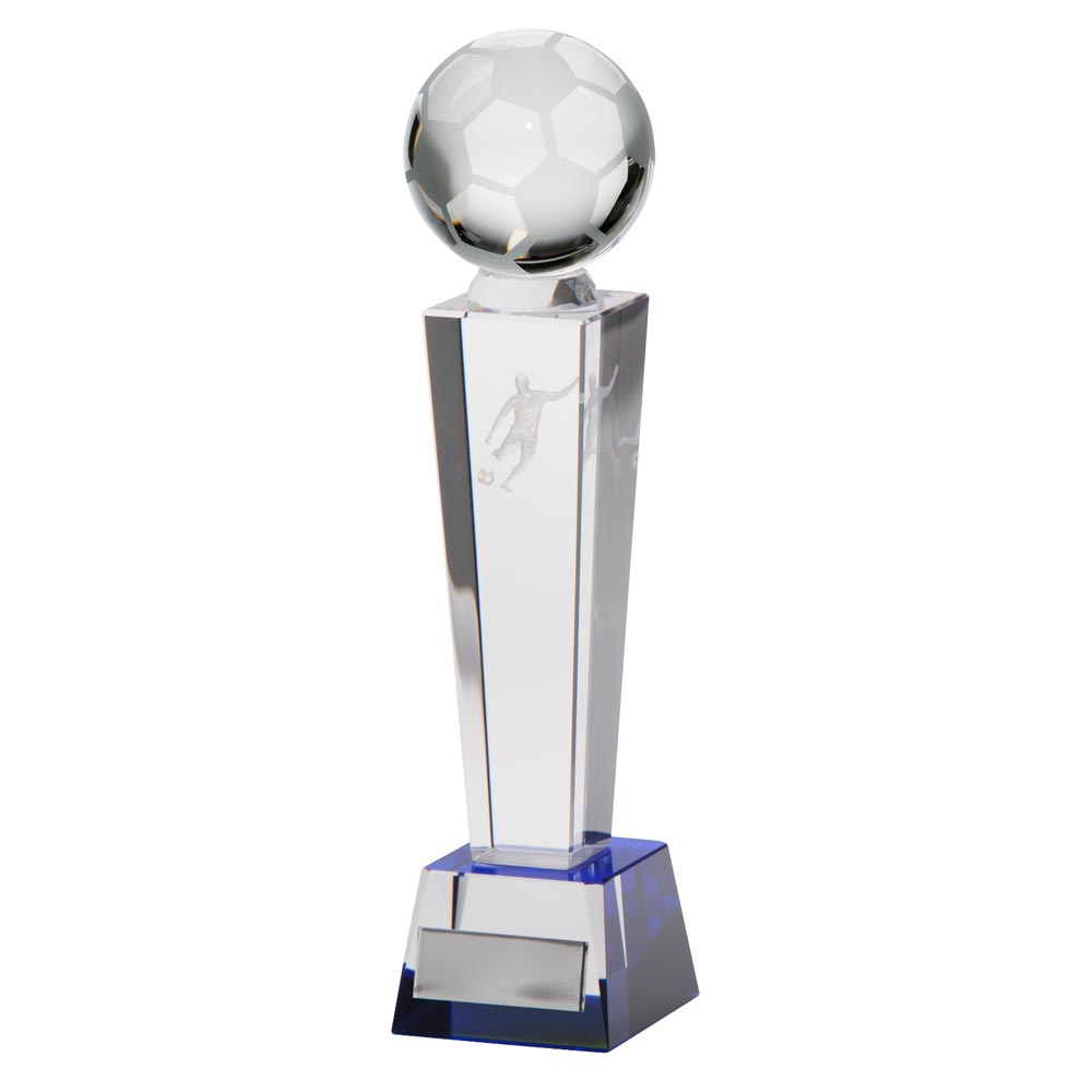 Legend Tower Crystal Football Award 245mm  (60mm Thick)