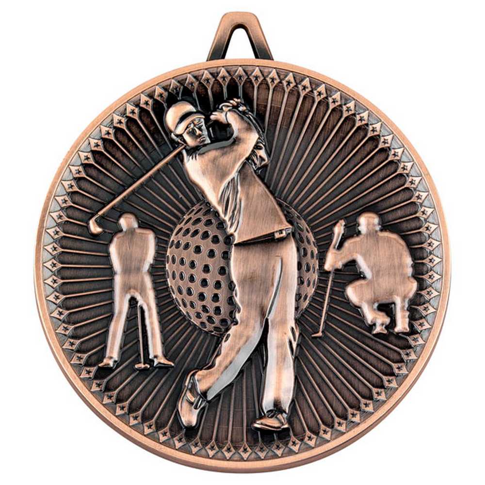 GOLF DELUXE MEDAL BRONZE - 2.35in
