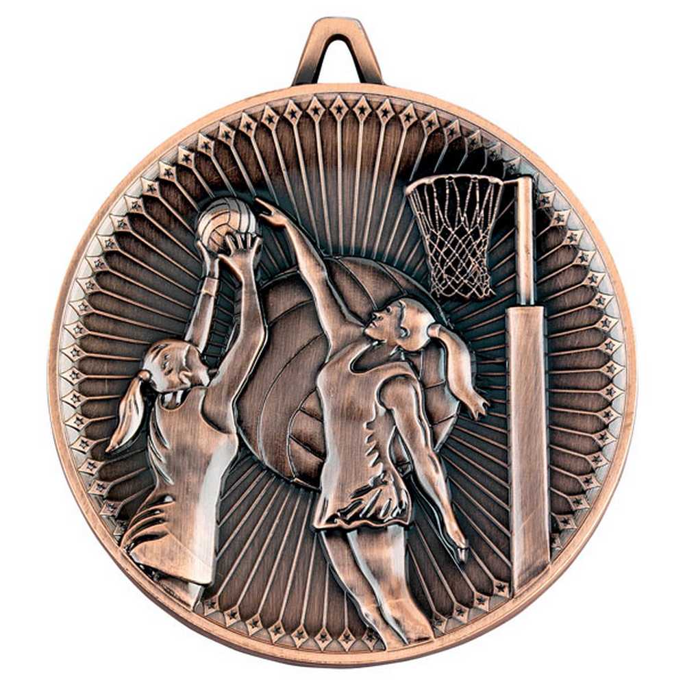 NETBALL DELUXE MEDAL BRONZE - 2.35in