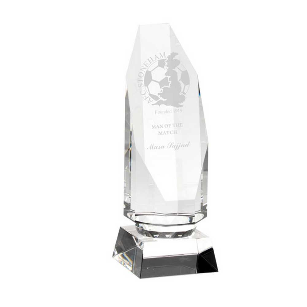 CLEAR GLASS COLUMN ON BASE - 6in